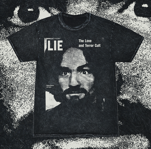 CHARLES MANSON: LIE - ACID WASH T-SHIRT