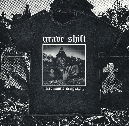 GRAVE SHIFT - NECROMANTIC SERIGRAPHY ACID WASH T-SHIRT